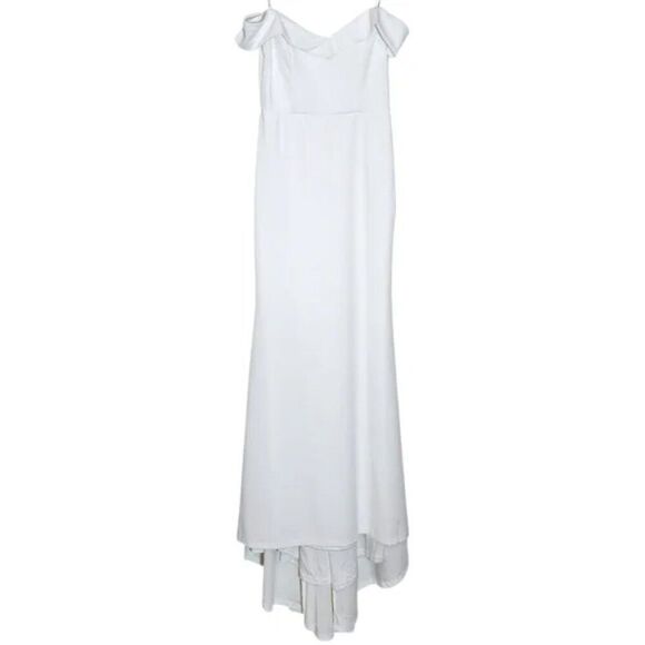Lulus Arienne White Off-the-Shoulder Mermaid Maxi Dress Size Medium NEW NWT - Picture 4 of 15